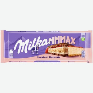 Шоколад молочный Milka Strawberry Cheesecake со вкусом чизкейка, клубничной начинкой и печеньем, 300 г
