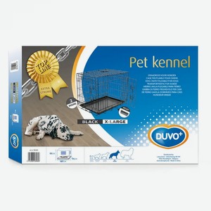 Клетка двухдверная для собак DUVO+  Pet Kennel Top Line , чёрная (Бельгия)