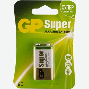 Батарейка 6ЛР61 9 вольт ДжиПи супер алкаин ДжиПи к/у, 1 шт