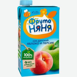 Сок ФРУТОНЯНЯ Яблоко, персик без сахара, с 6 месяцев