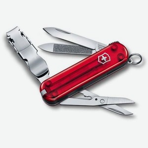Складной нож Victorinox Nail Clip, функций: 8, 65мм, красный полупрозрачный [0.6463.t]