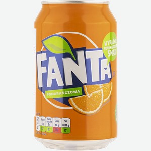 Напиток газ Фанта апельсин Кока кола ЭйчБиСи Польска ж/б, 0,33 л