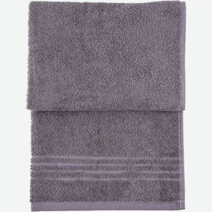 Полотенце махровое с бордюром 100 % хлопок цвет: серый, 50×90 см