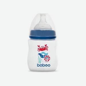 Бутылочка с силиконовой соской Baboo Marine (широкая) 150 мл 0 мес+