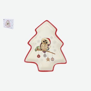 Блюдо Korall Owl Christmas Елочка, 19х14.8см Китай