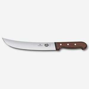 Нож кухонный Victorinox Wood Cimeter, для стейка, 250мм, заточка прямая, стальной, дерево [5.7300.25]