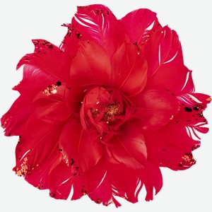 Цветок 14см на клипсе Мэджик Тайм Красный из гусиного пера Феникс Презент , 1 шт