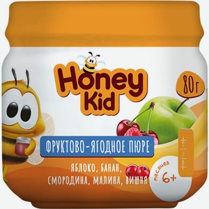Пюре Honey Kid Фруктово-ягодное ассорти с 6 месяцев 80г