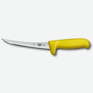 Нож кухонный Victorinox Fibrox, обвалочный, 150мм, заточка прямая, стальной, желтый [5.6608.15m]