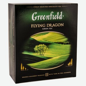Чай  Гринфилд  флаинг драгон зеленый в/с мягк/уп. 100 пак.