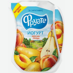 БЗМЖ Йогурт питьевой персик/груша 1.5% мягк/уп 950г Фруате