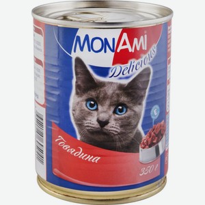 Влажный корм для кошек MonAmi Delicious Говядина, 350 г