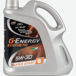 Моторное масло синтетическое G-Energy C3 SN/CF Super Start 5W-30, 4 л