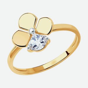 Кольцо SOKOLOV из золота с фианитом 81010550, размер 16