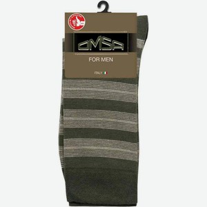 Носки мужские Omsa Style 504 в полоску цвет: хаки, 39-41 р-р