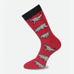 Носки мужские Easy Touch Динозавры цвет: красный/чёрный/белый, 40-42 р-р