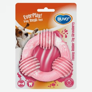 Игрушка для собак резиновая с ароматом клубники, DUVO+  Кольцо , розовая, 10х4х9.5см (Бельгия)