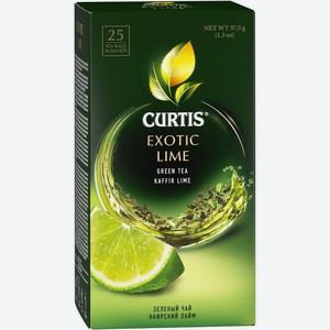 Чай <Curtis> Exotic Lime зелен c аром лайма/цедрой цитрус 25пак*1.5гр 37.5г Россия
