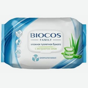 Влаж.туалетная бумага BioCos д/всей семьи 80шт с клапаном