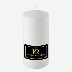Свеча столбик Kukina Raffinata белая 10х25 см