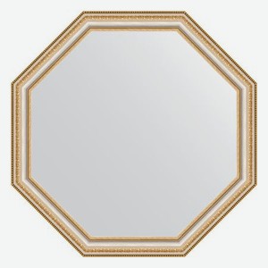Зеркало в багетной раме Evoform золотые бусы на серебре 60 мм 71,6х71,6 см