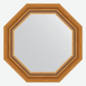 Зеркало в багетной раме Evoform состаренное золото с плетением 70 мм 53,2х53,2 см