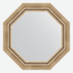 Зеркало в багетной раме Evoform состаренное серебро с плетением 70 мм 53,2х53,2 см