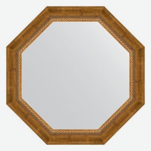 Зеркало в багетной раме Evoform состаренная бронза с плетением 70 мм 63х63 см