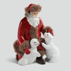 Фигура декоративная Teammann Дед Мороз со зверями 15х20 см