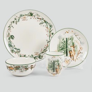 Набор фарфоровой посуды White Rabbit Зимний лес 16 предметов