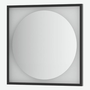 Зеркало Defesto с LED-подсветкой без выключателя 15 W нейтральный белый свет, черная рама 70x70 см