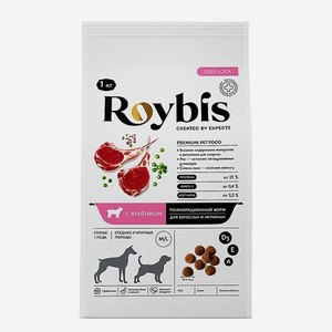 Корм для собак Roybis 1кг средних и крупных пород активных с ягненком сухой