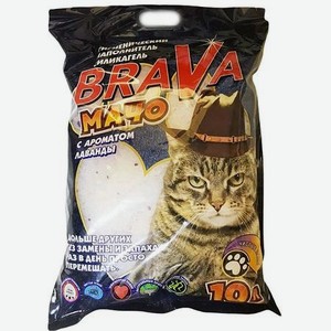 Наполнитель для кошек BraVa Мачо силикагелевый впитывающий Лав 10л