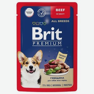Корм для собак Brit 85г Premium Dog всех пород говядина в соусе