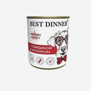 Корм для собак Best Dinner 0.34кг Premium Меню №3 с говядиной и кроликом