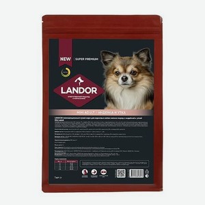 Корм для собак Landor 1кг мелких пород c индейкой и уткой сухой