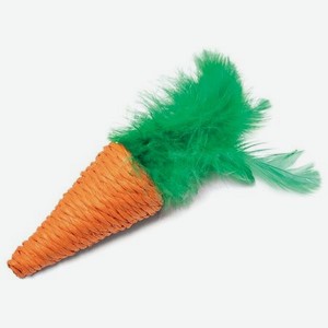 Игрушка для кошек Triol Natural Морковка с перьями Оранжевый