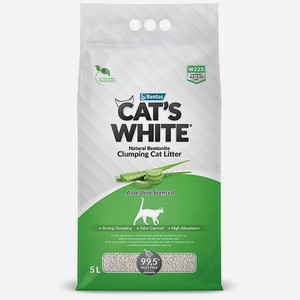 Наполнитель для кошек Cats White комкующийся с ароматом алое-вера 5л