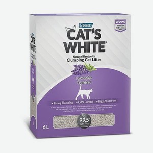 Наполнитель для кошек Cats White Box комкующийся с ароматом лаванды 6л