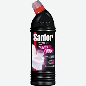 Чистящее средство для унитаза WC Gel Special Black Ультра сила 750мл Sanfor, 0,75 кг