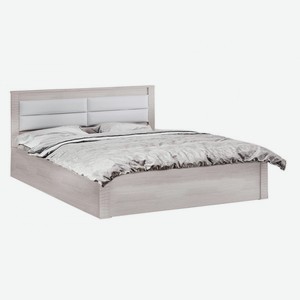 Кровать Монако Белый ясень / Белый, экокожа 160х200 см С реечным основанием