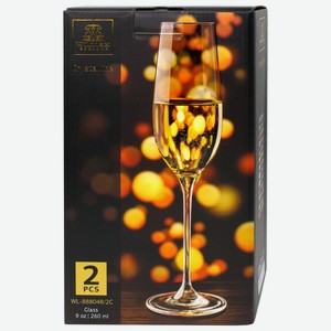 Набор бокалов для шампанского Wilmax Cristalline, 260мл х 2шт Китай