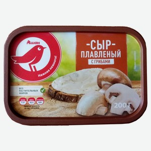 Сыр плавленый с грибами АШАН Красная птица БЗМЖ, 200 г