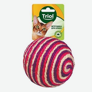 Игрушка для кошек Triol Шарик из сизаля d95мм Малиновый