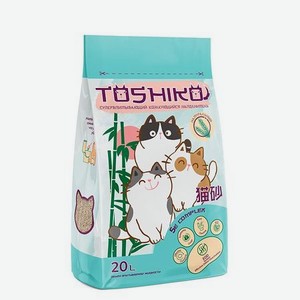 Наполнитель для кошек Toshiko комкующийся древесный натуральный без запаха 20л