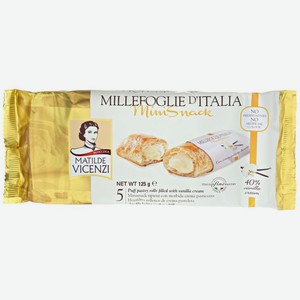 Трубочки Vicenzi Millefoglie Bocconcin mini с начинкой из заварного крема, 125г