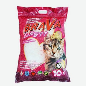 Наполнитель для кошек BraVa Гламур силикагелевый впитывающий цветы 10л