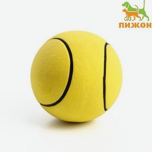 Мячик Пижон цельнолитой «Теннис» прыгучий TPR 6.3 см жёлтый