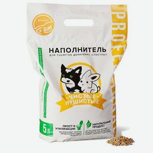 Наполнитель для кошек Чистые пушистые зерновой Банан 5 л