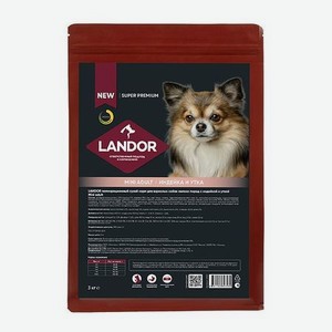 Корм для собак Landor 3кг мелких пород c индейкой и уткой сухой